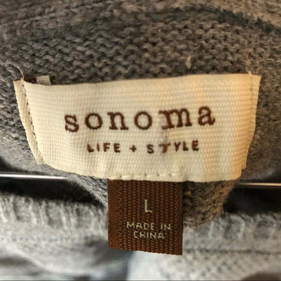 🎄 Sonoma Gray sweater scoop neck large 3/4 sleeves - Picture 3 of 7